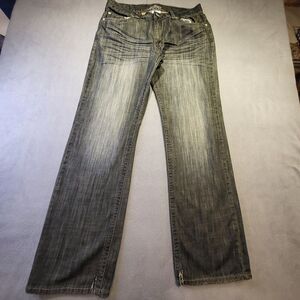 GSL Jeans Mens 33x32 Black Distressed Denim Y2k Gunge Urban Streetwear